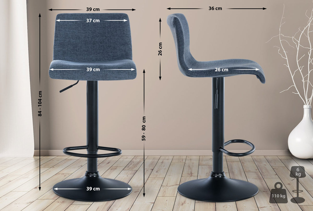2er Set Barhocker Branford Stoff – Ansicht 2