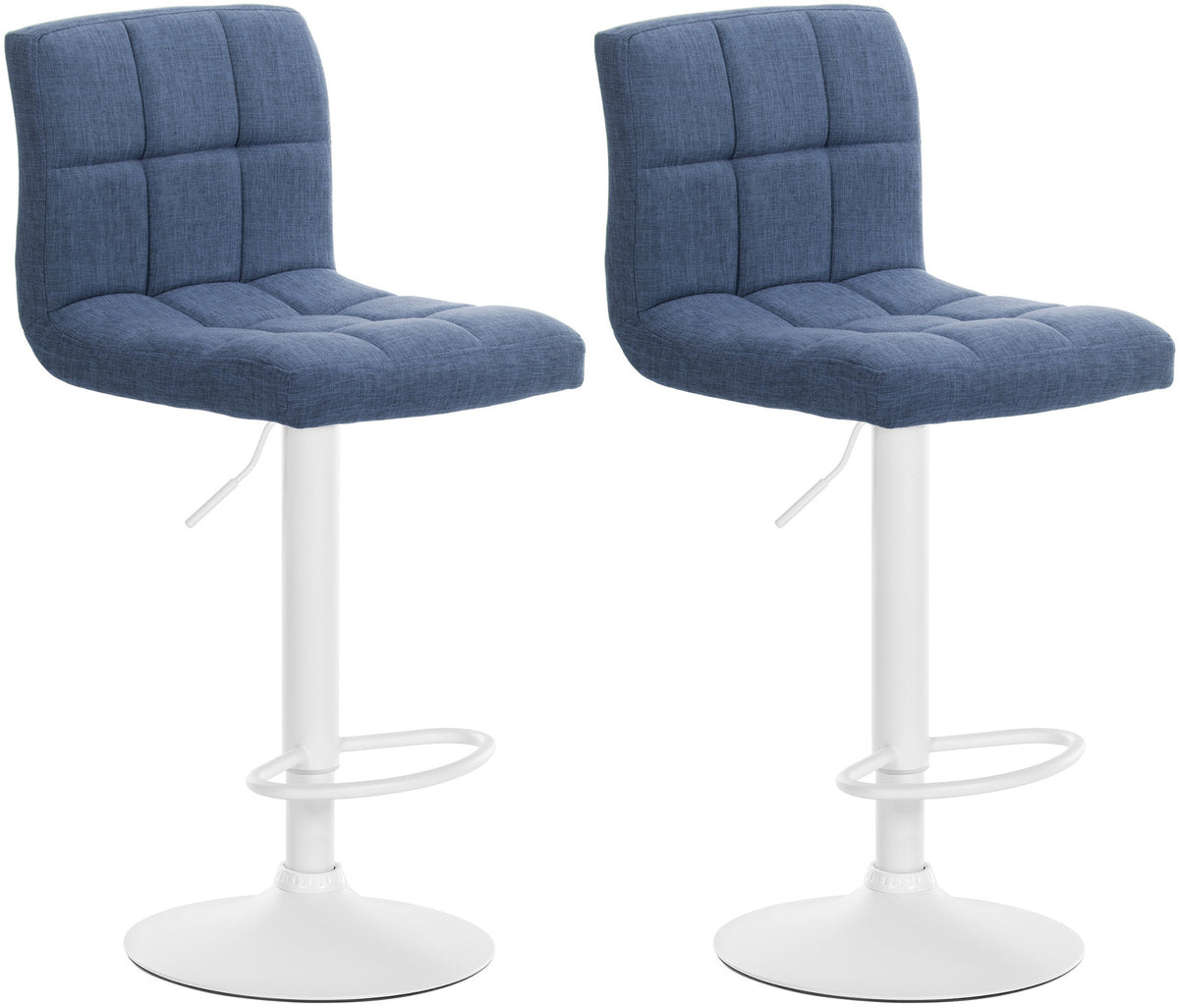 2er Set Barhocker Calma Stoff weiß