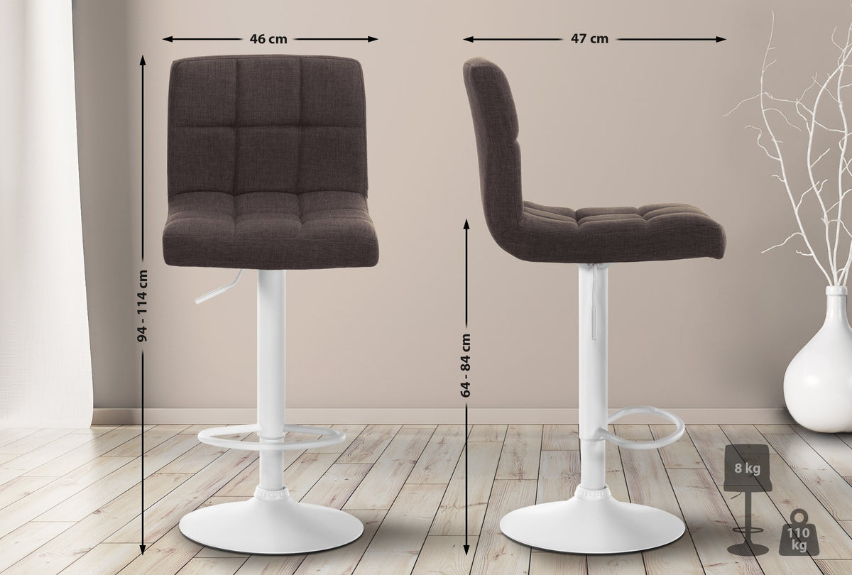 2er Set Barhocker Calma Stoff weiß – Ansicht 10