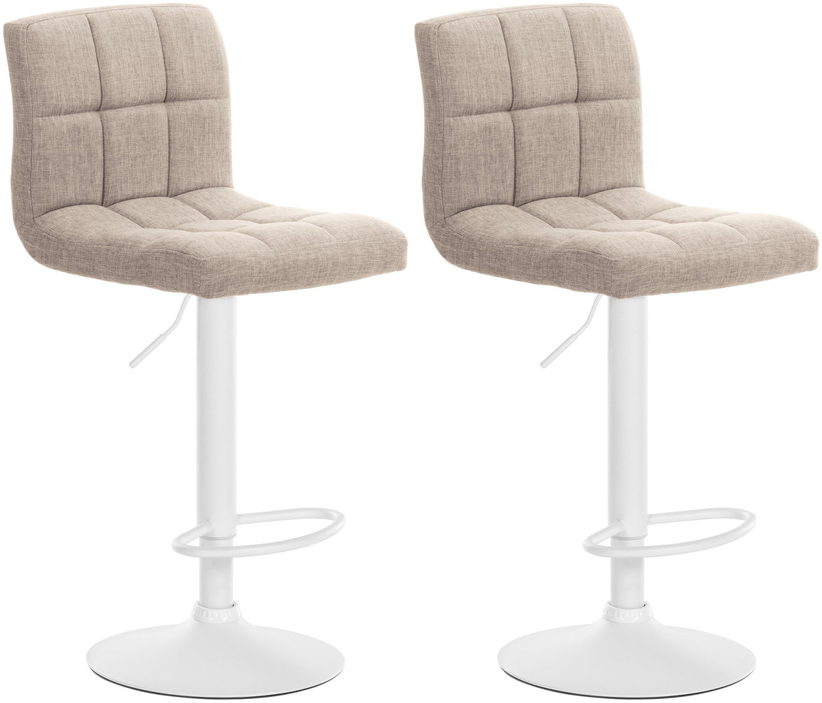 2er Set Barhocker Calma Stoff weiß