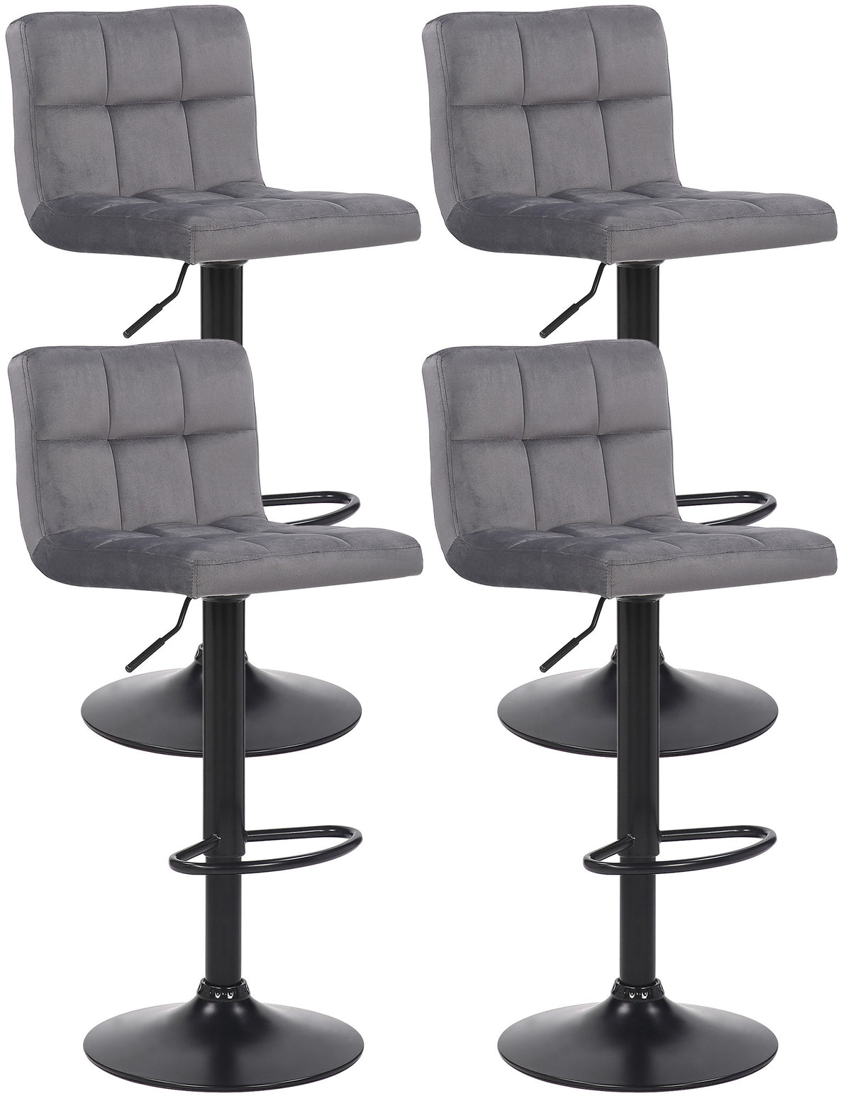 4er Set Barhocker Feni Samt – Ansicht 8