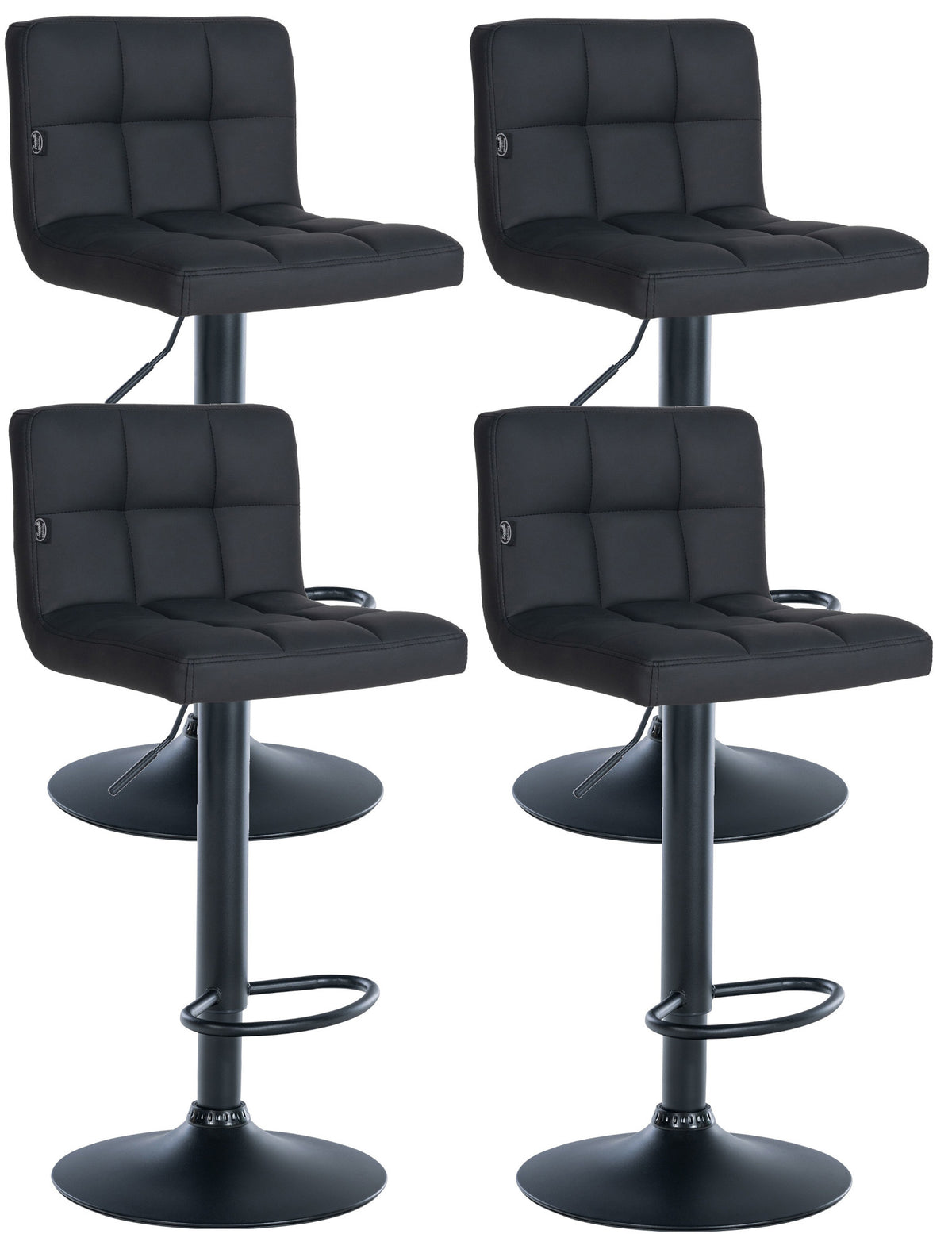 4er Set Barhocker Feni Kunstleder schwarz