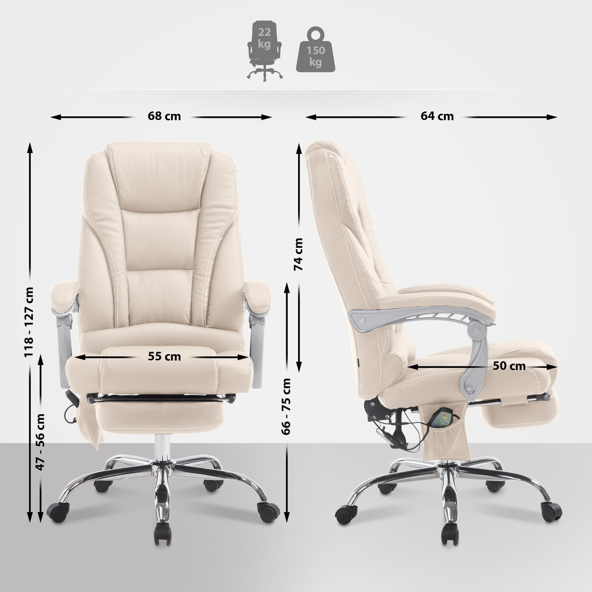 Bürostuhl Pacific mit Massagefunktion V2 – Ansicht 9