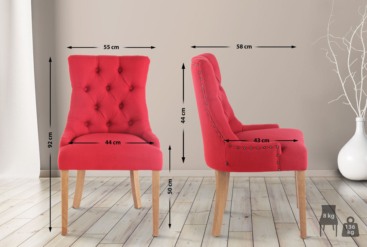 2er Set Esszimmerstuhl Aberdeen Stoff antik-hell – Ansicht 12