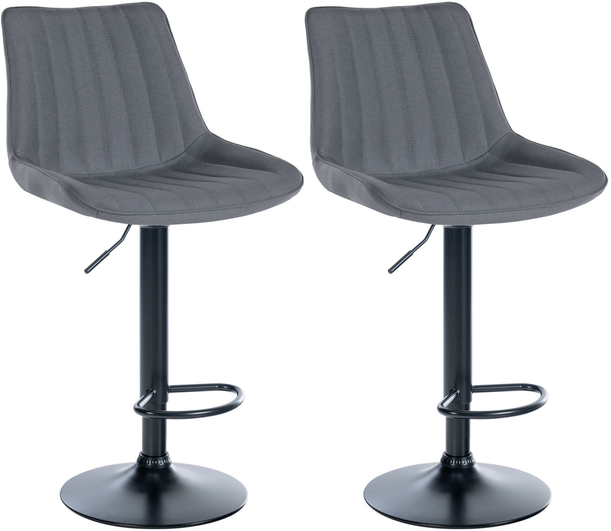 2er Set Barhocker Toni Stoff schwarz – Ansicht 9