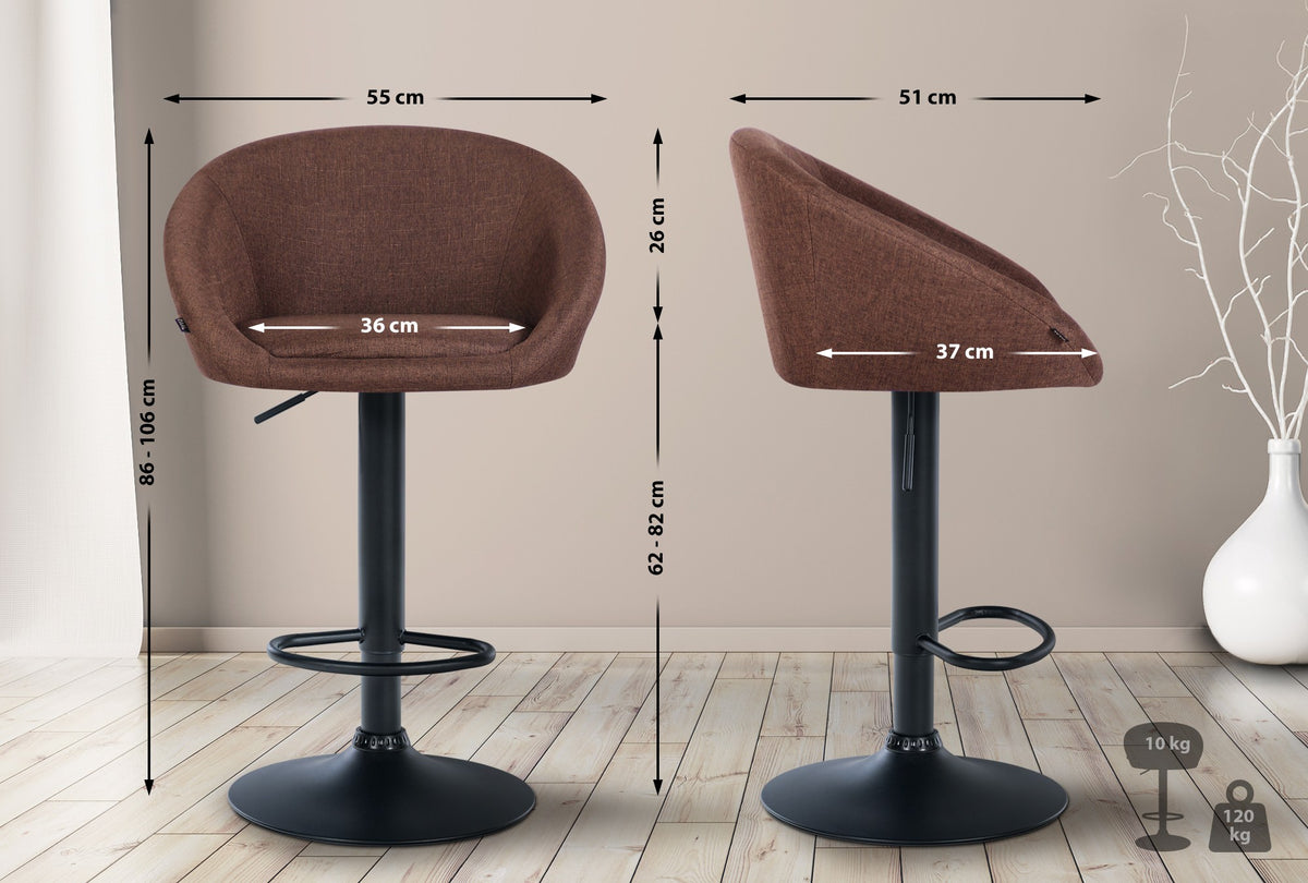 Barhocker Davie Stoff schwarz – Ansicht 10