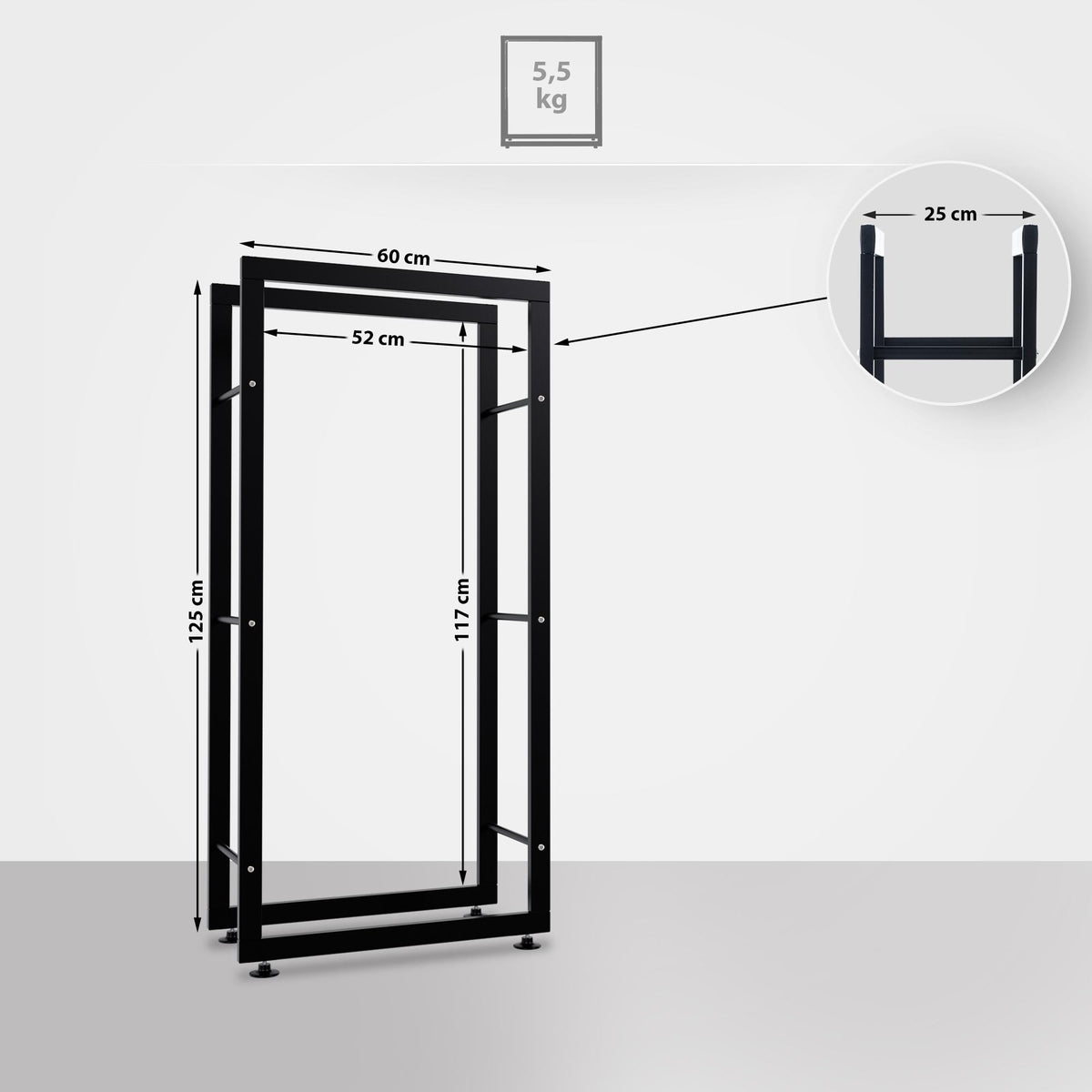 Kaminholzständer Keri V2 25x60x125 – Ansicht 2