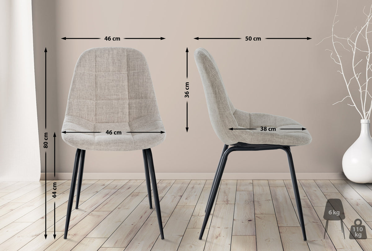 2er Set Stuhl Tom Stoff – Ansicht 20