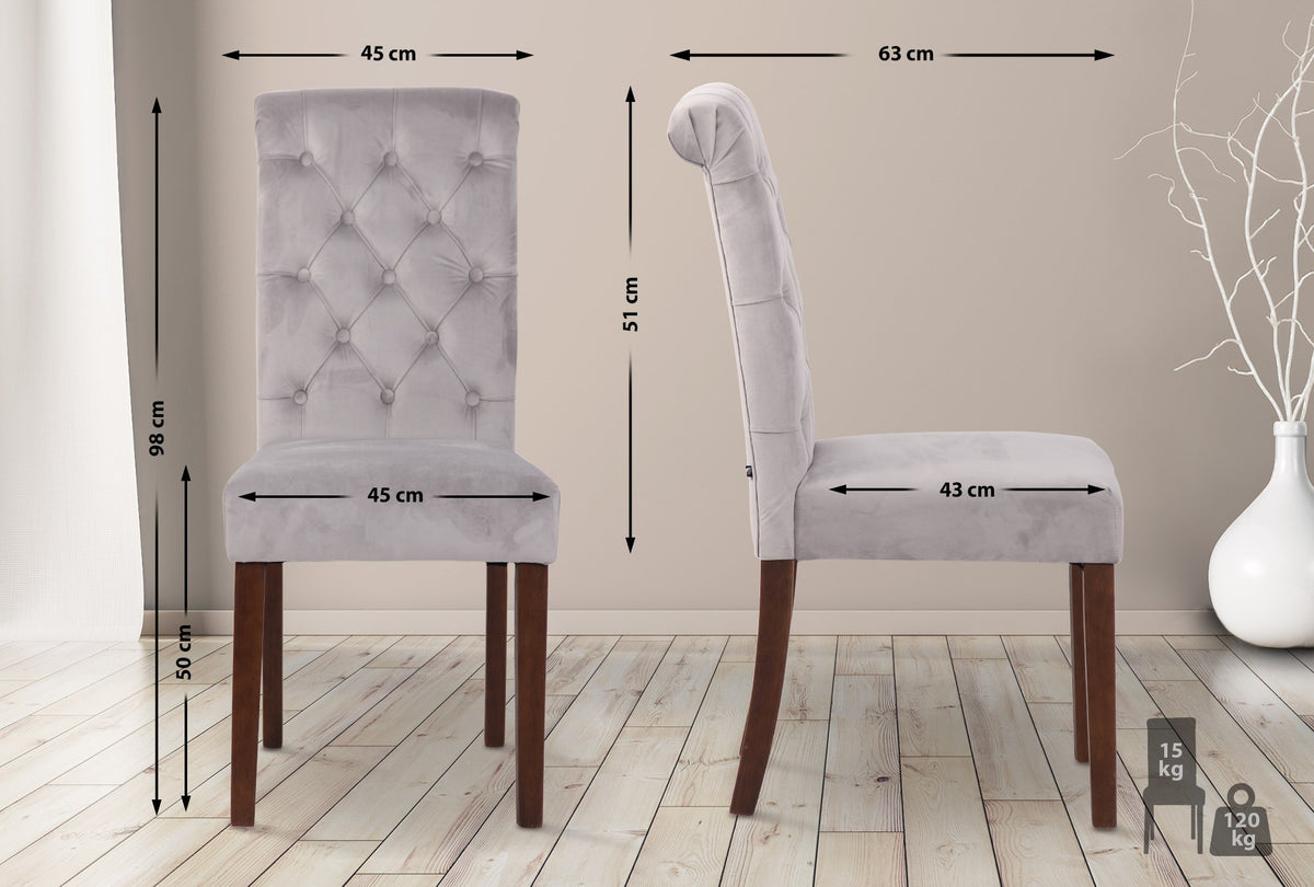 2er Set Esszimmerstühle Lisburn Samt – Ansicht 16
