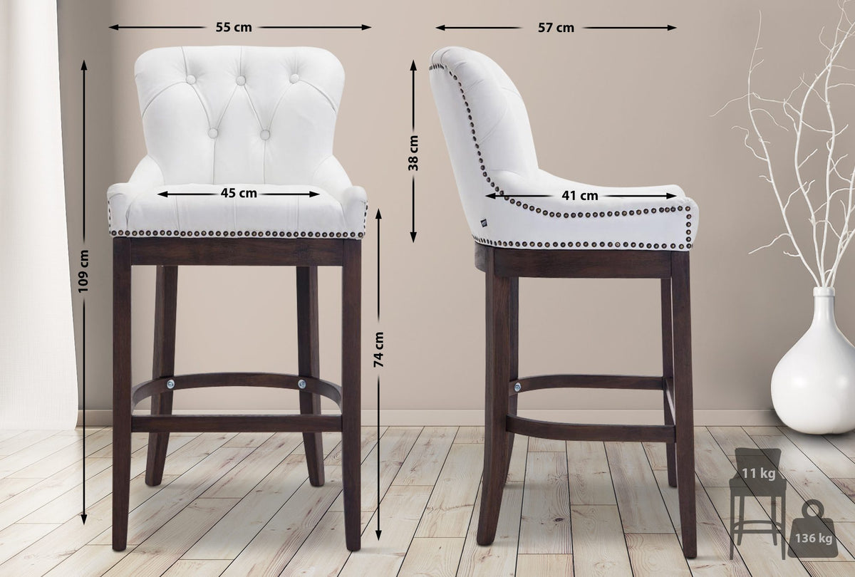 Barhocker Lakewood Echtleder, Antik – Ansicht 16