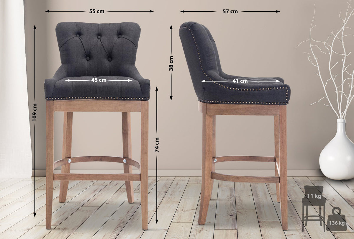 Barhocker Lakewood Stoff, Antik-hell – Ansicht 9