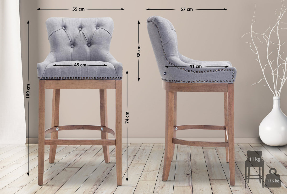 Barhocker Lakewood Stoff, Antik-hell – Ansicht 16