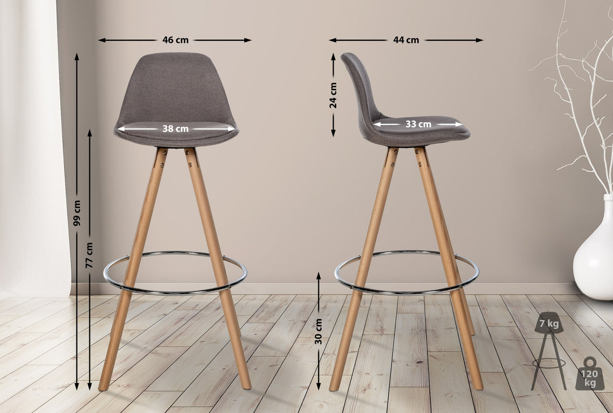 Barhocker Corbin Stoff Rund natura – Ansicht 16
