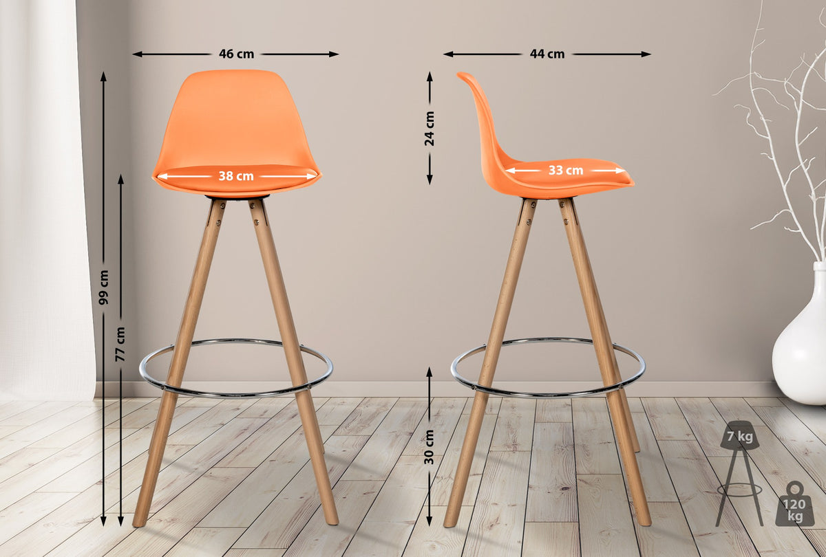 Barhocker Corbin Kunstleder Rund natura – Ansicht 2