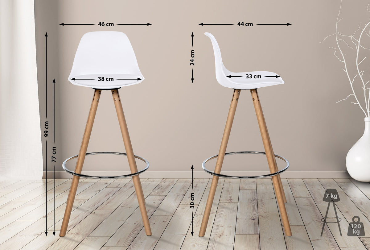 Barhocker Corbin Kunstleder Rund natura – Ansicht 9