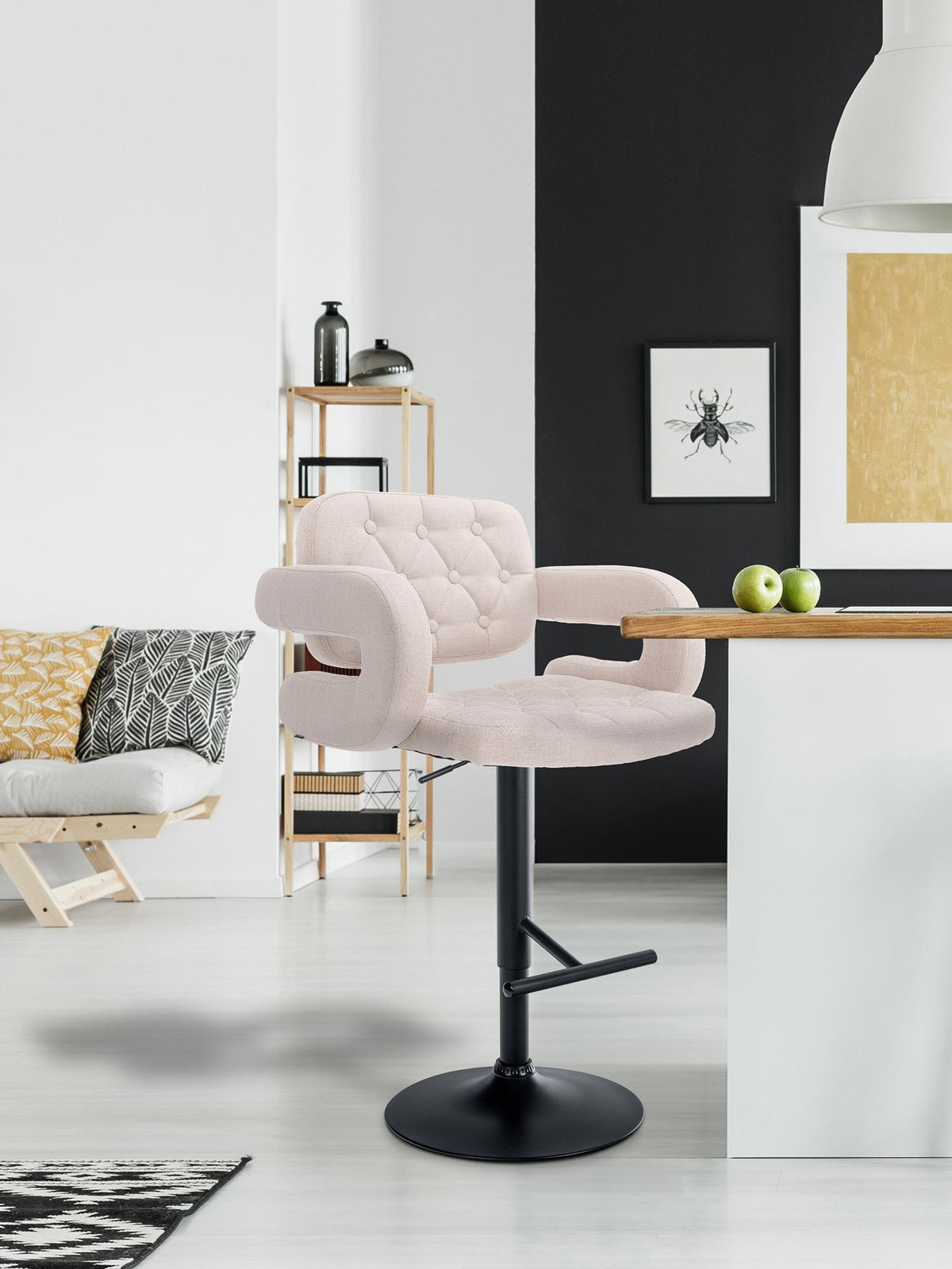 Barhocker Dublin STOFF schwarz – Ansicht 3