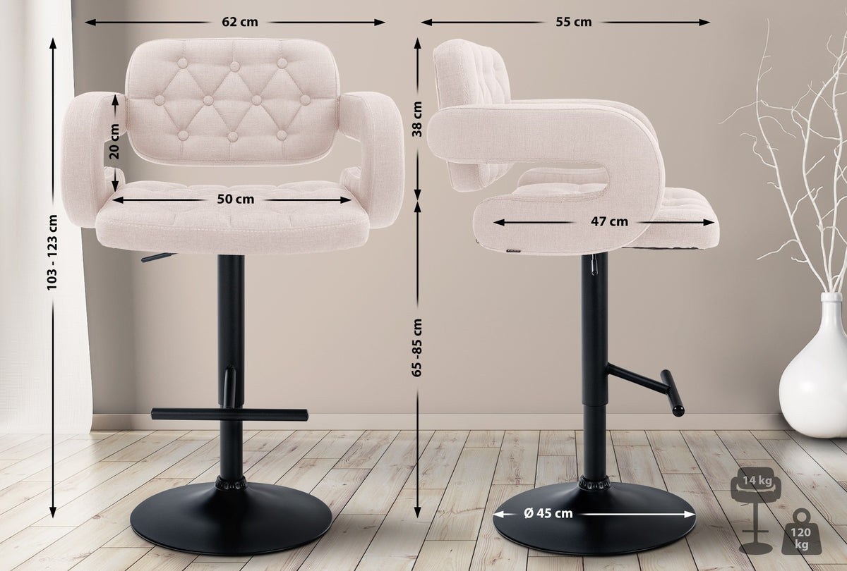 Barhocker Dublin STOFF schwarz – Ansicht 2