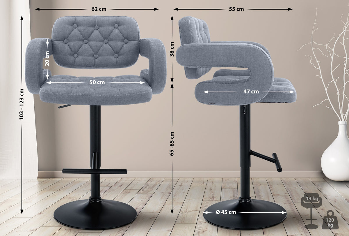 Barhocker Dublin STOFF schwarz – Ansicht 9