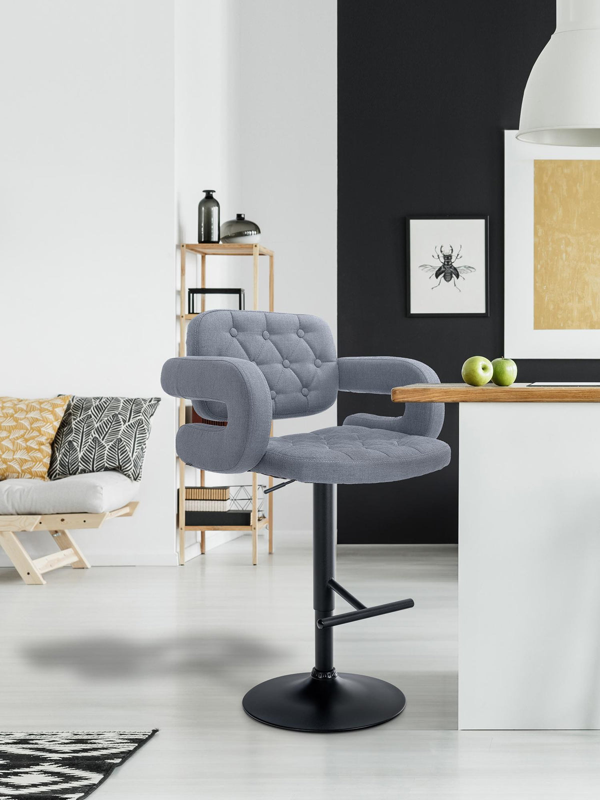 Barhocker Dublin STOFF schwarz – Ansicht 10