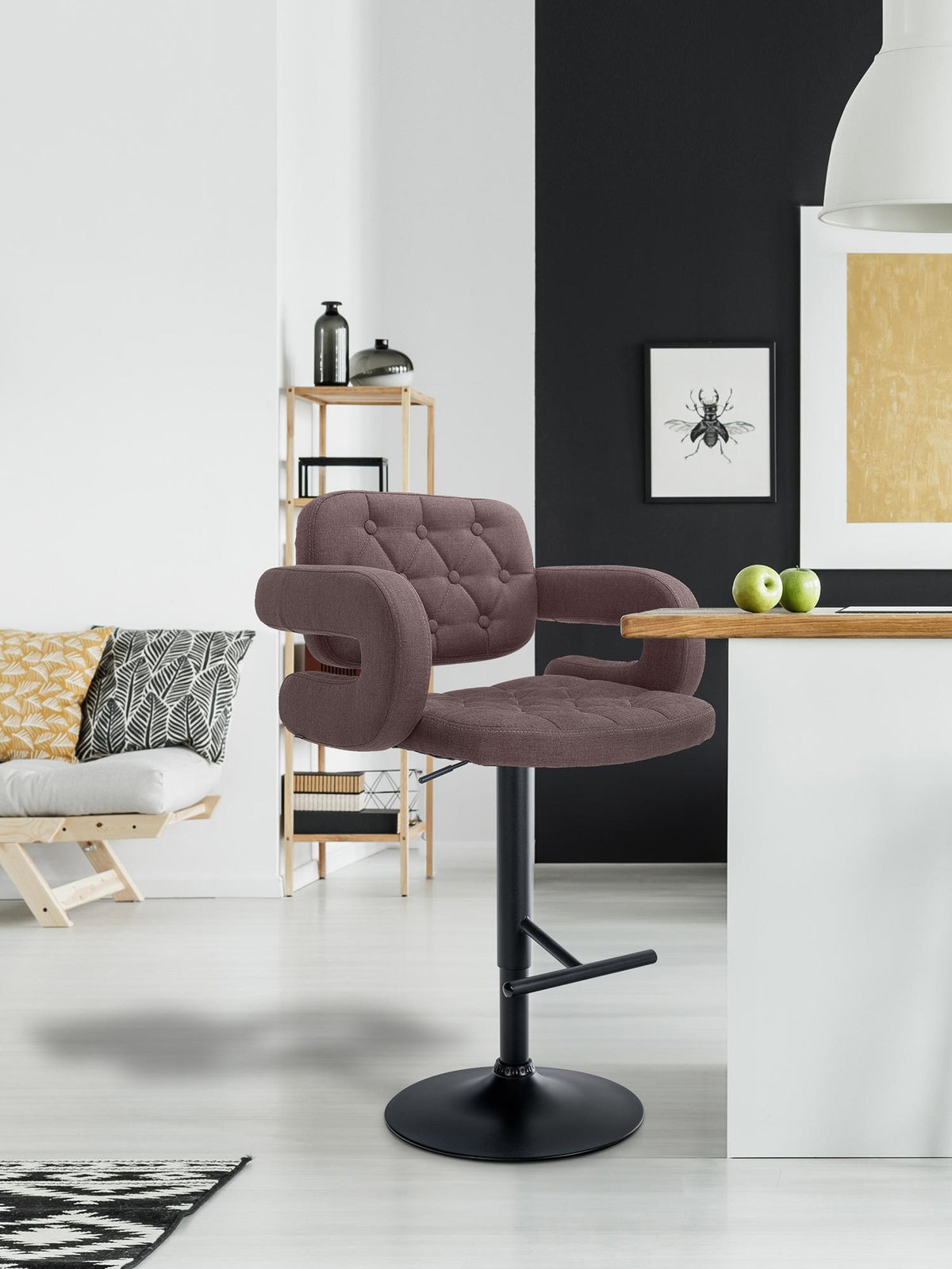 Barhocker Dublin STOFF schwarz – Ansicht 17