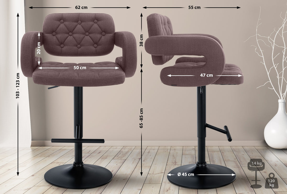 Barhocker Dublin STOFF schwarz – Ansicht 16