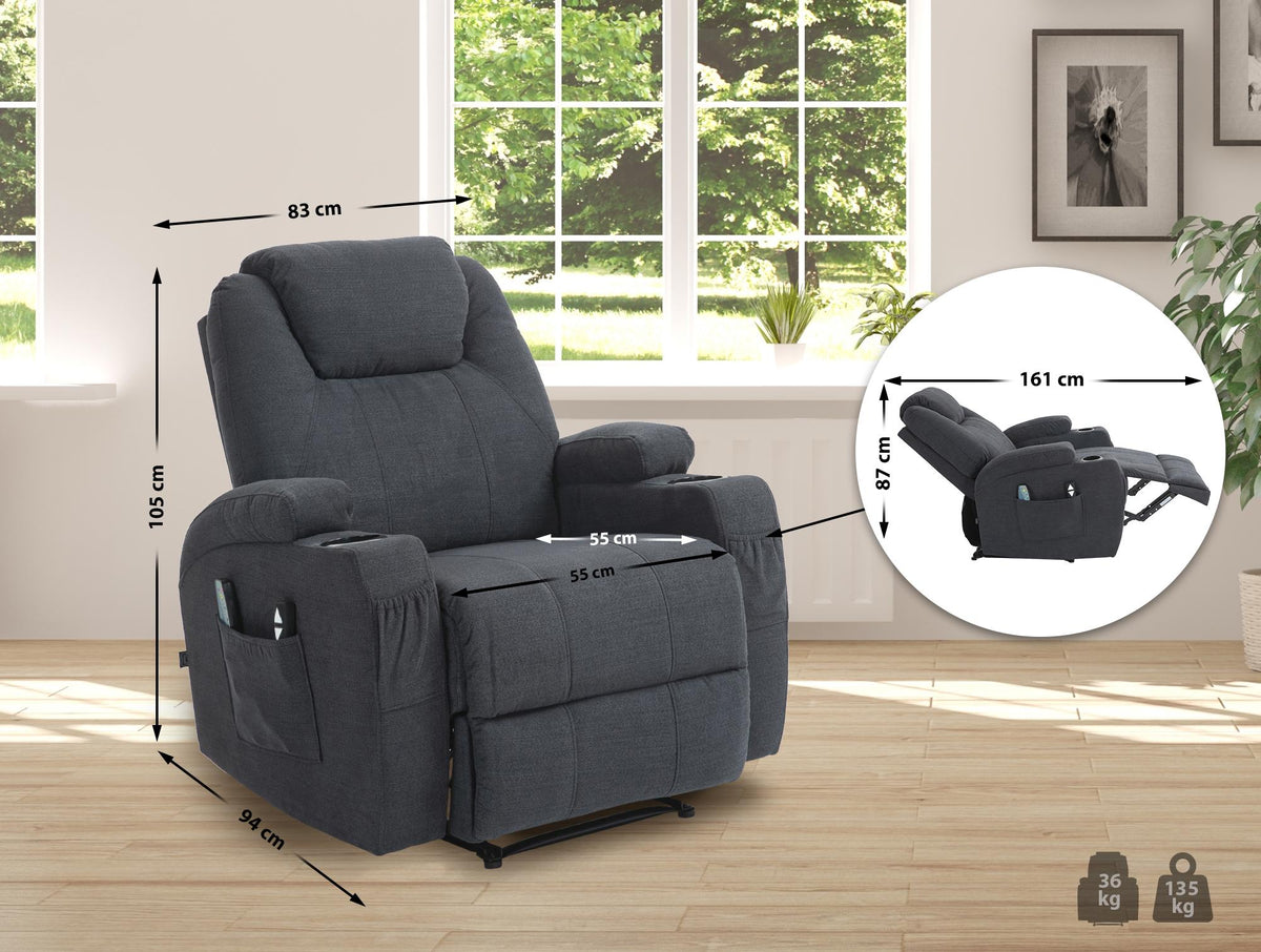Sessel Hepler mit Massagefunktion Stoff – Ansicht 2