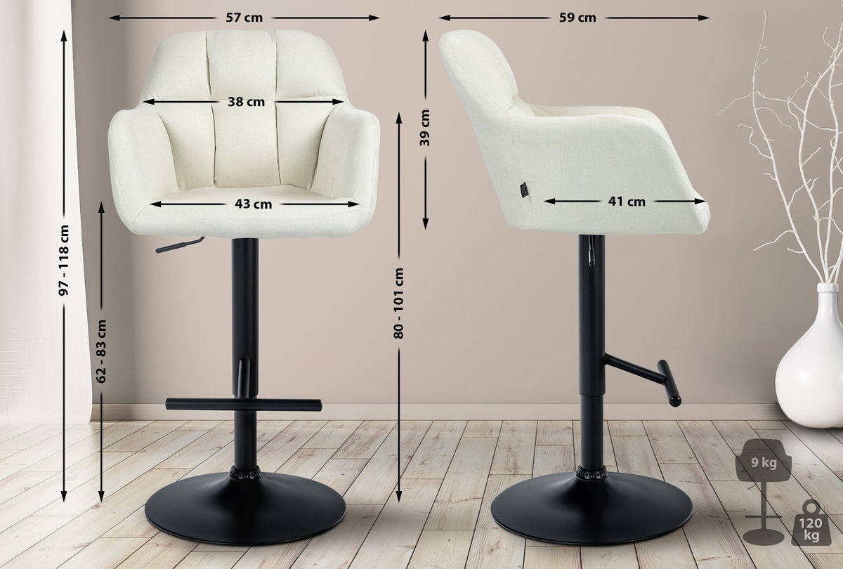 Barhocker Natoma Stoff schwarz – Ansicht 2