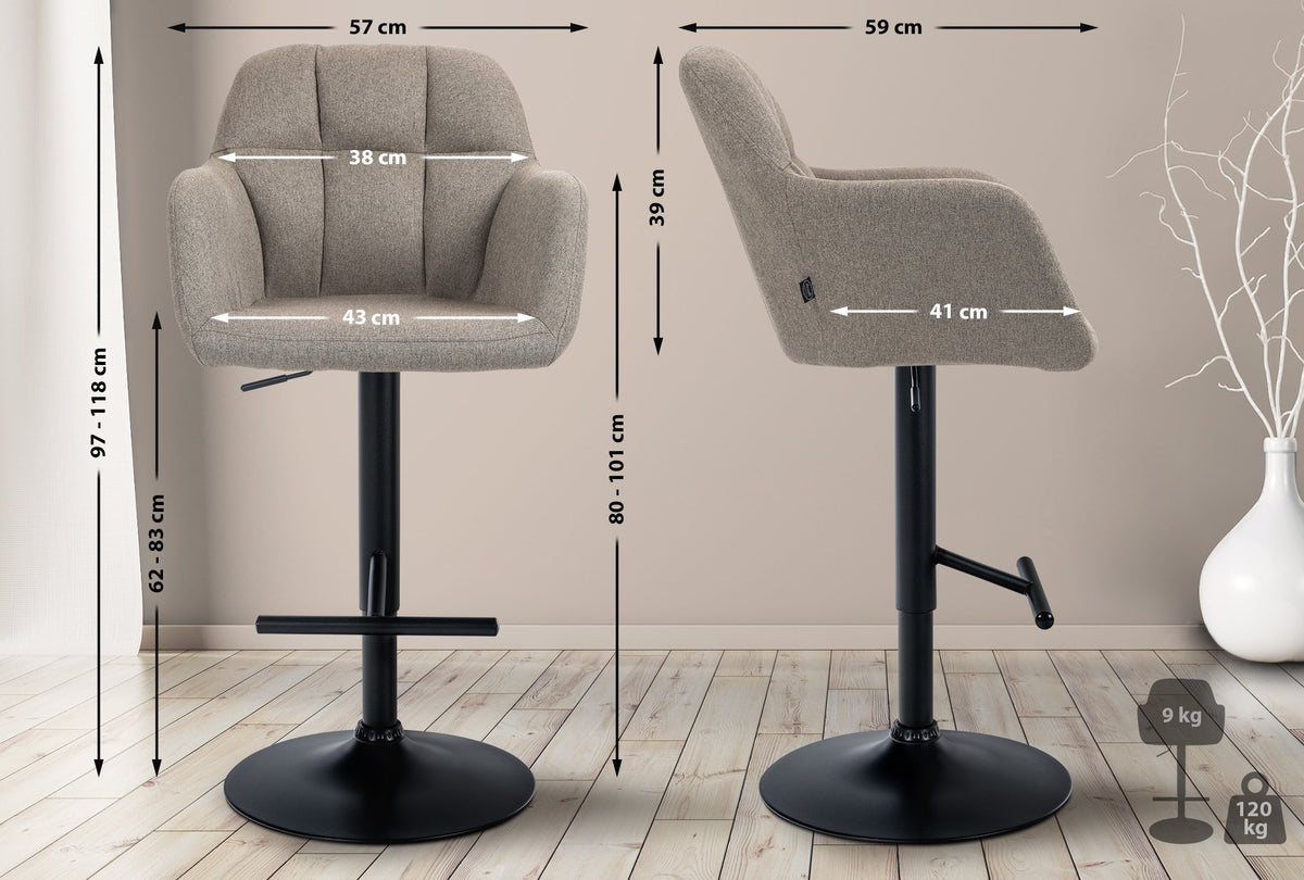 Barhocker Natoma Stoff schwarz – Ansicht 10