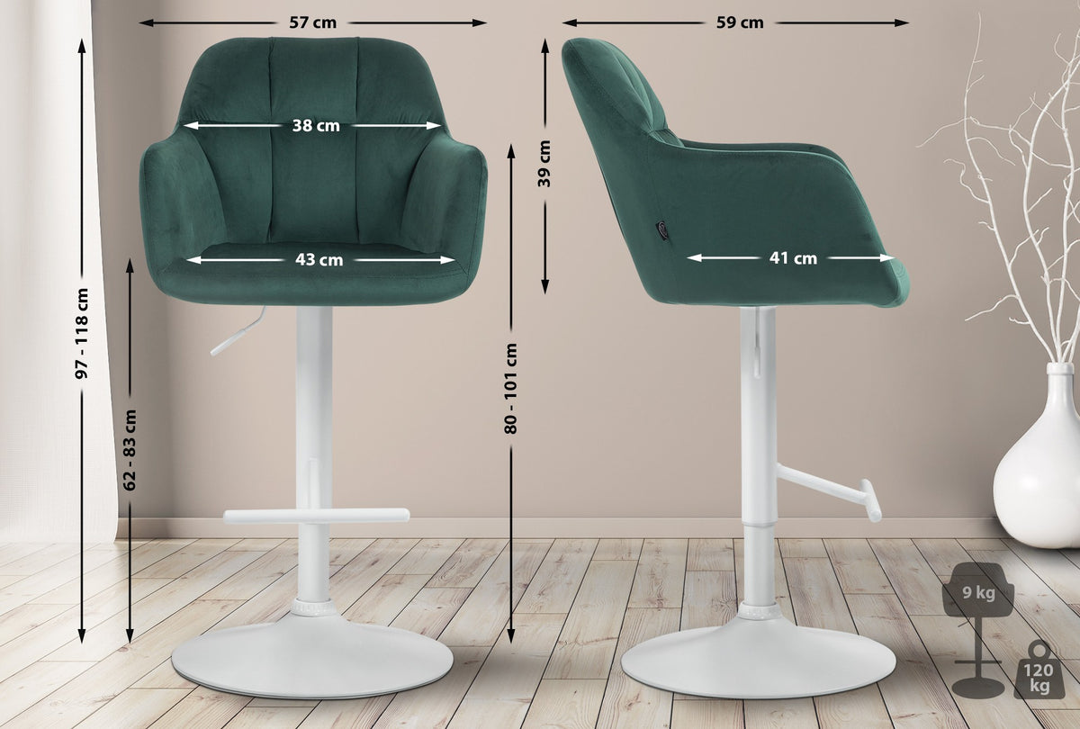 Barhocker Natoma Samt weiß – Ansicht 18