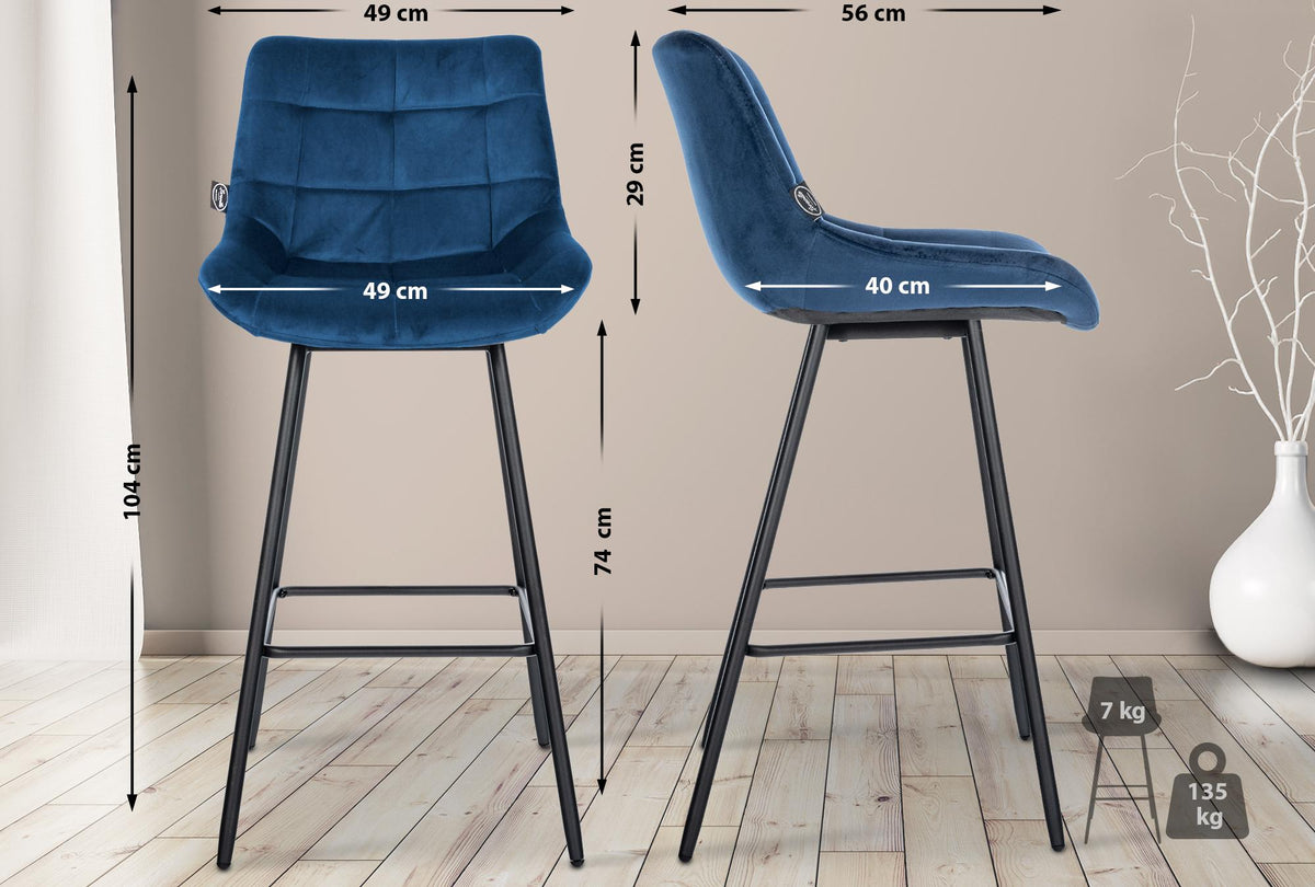 Barhocker Weston Samt – Ansicht 12
