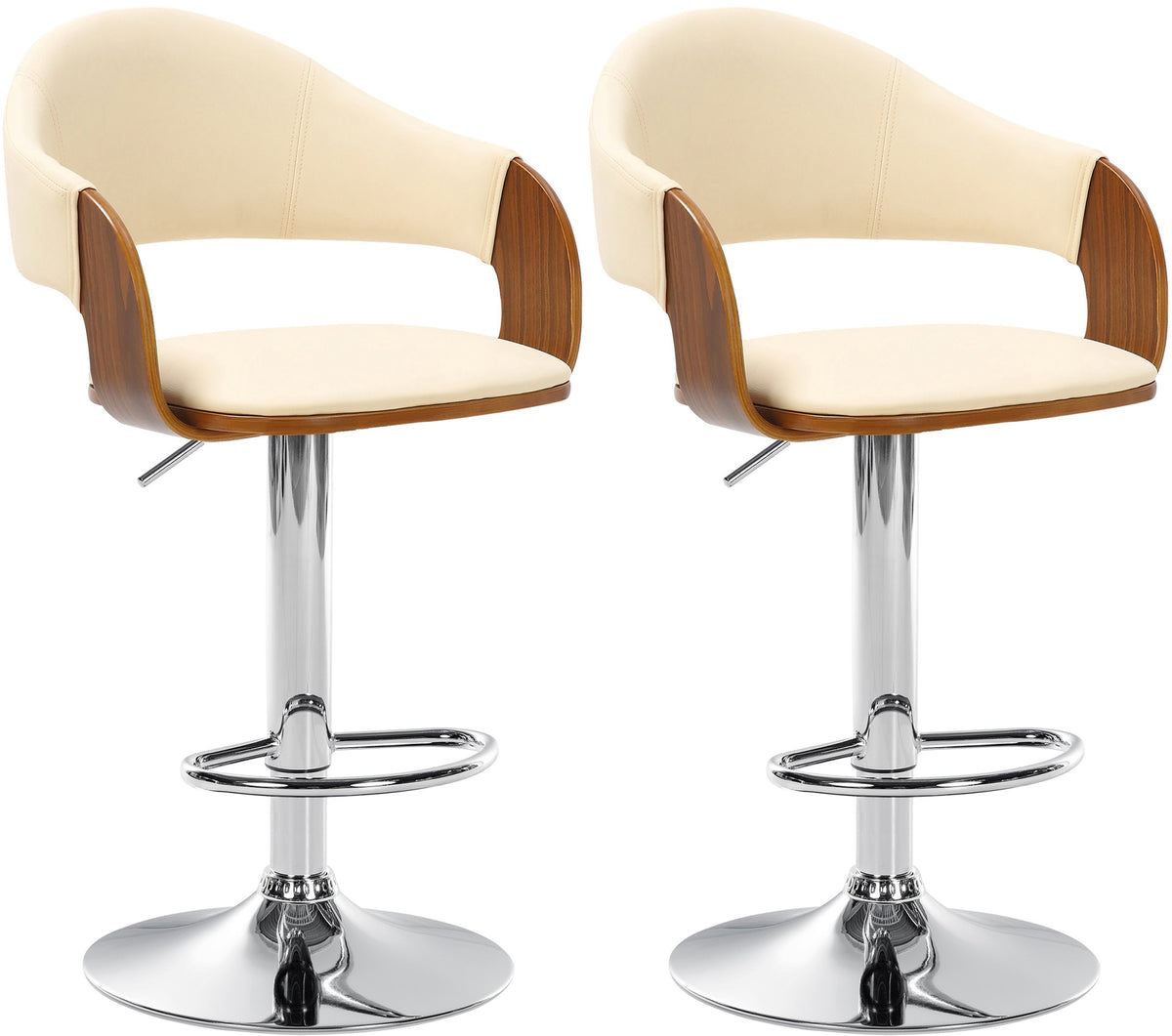 2er Set Barhocker Nilse Kunstleder chrom