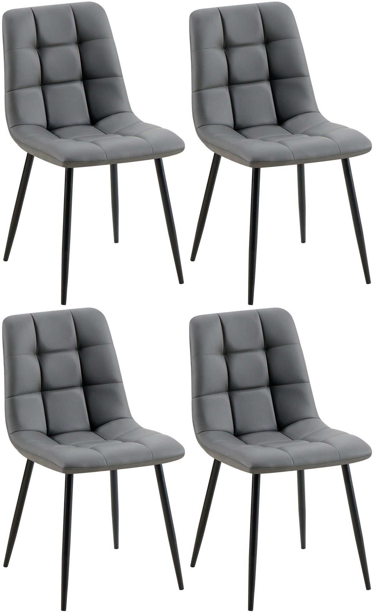 4er Set Esszimmerstuhl Antibes Kunstleder – Ansicht 15