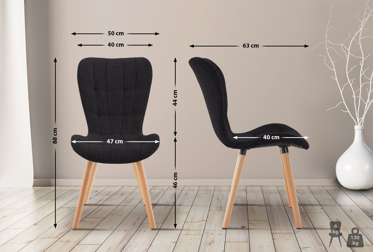 2er Set Stuhl Elda Stoff – Ansicht 2