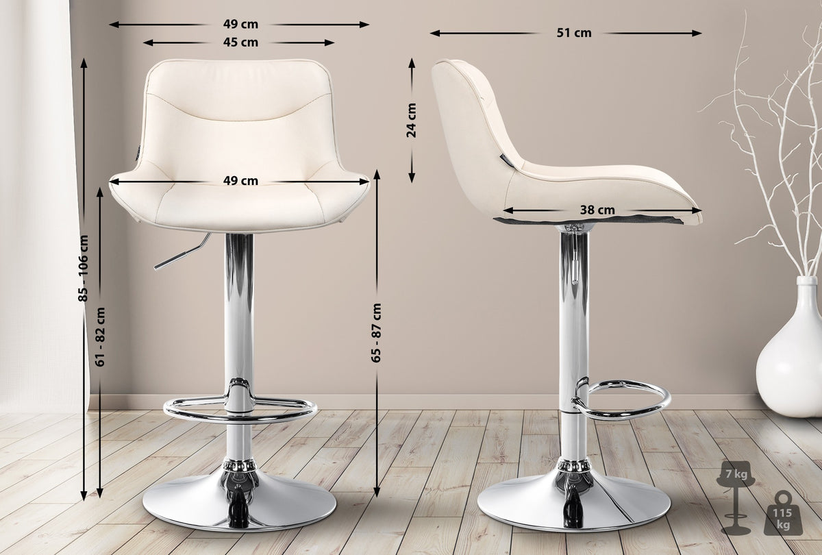 Barhocker Vonore Kunstleder chrom – Ansicht 10