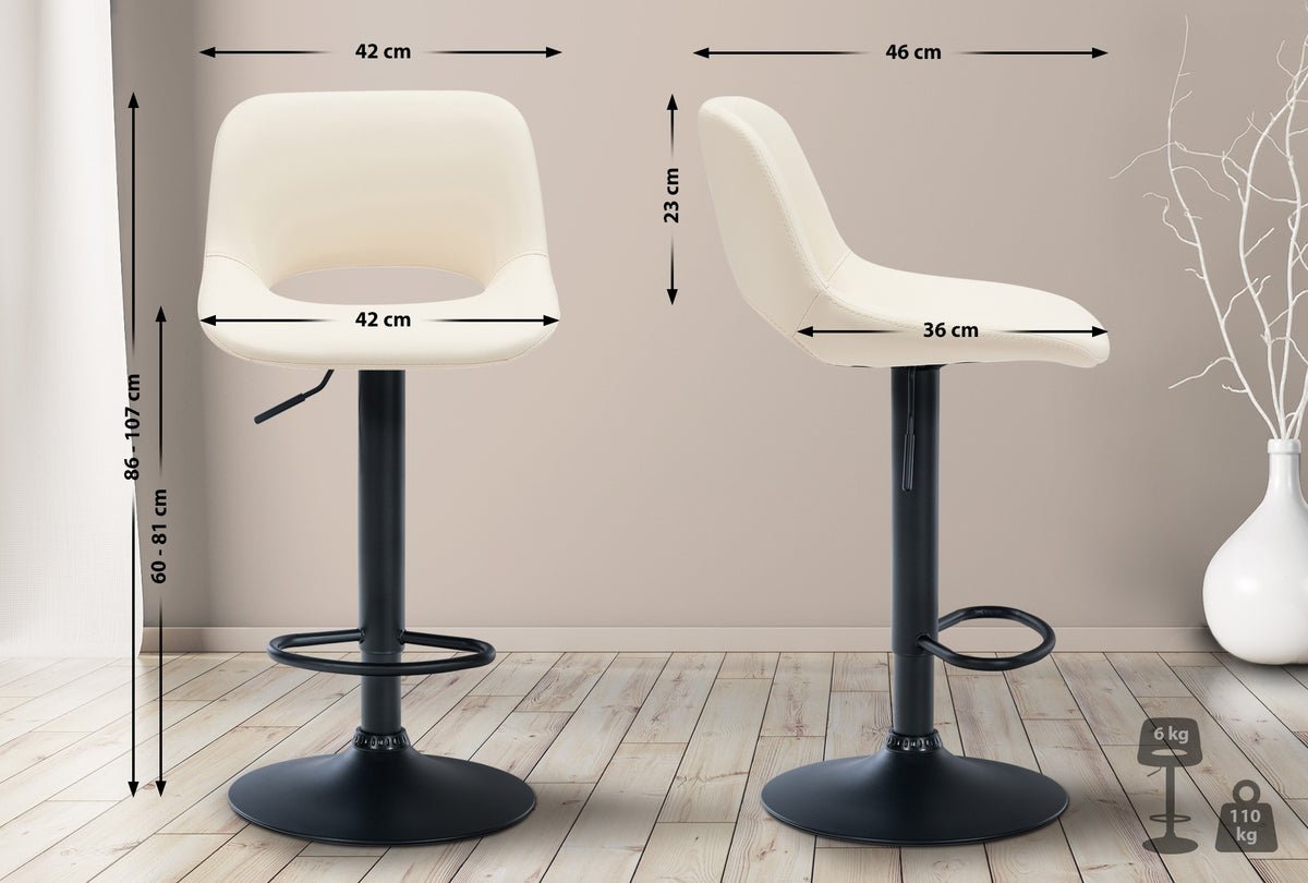 Barhocker Camden Kunstleder schwarz – Ansicht 20
