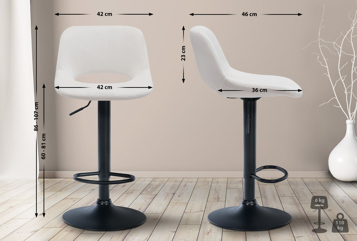 Barhocker Camden Samt schwarz – Ansicht 2