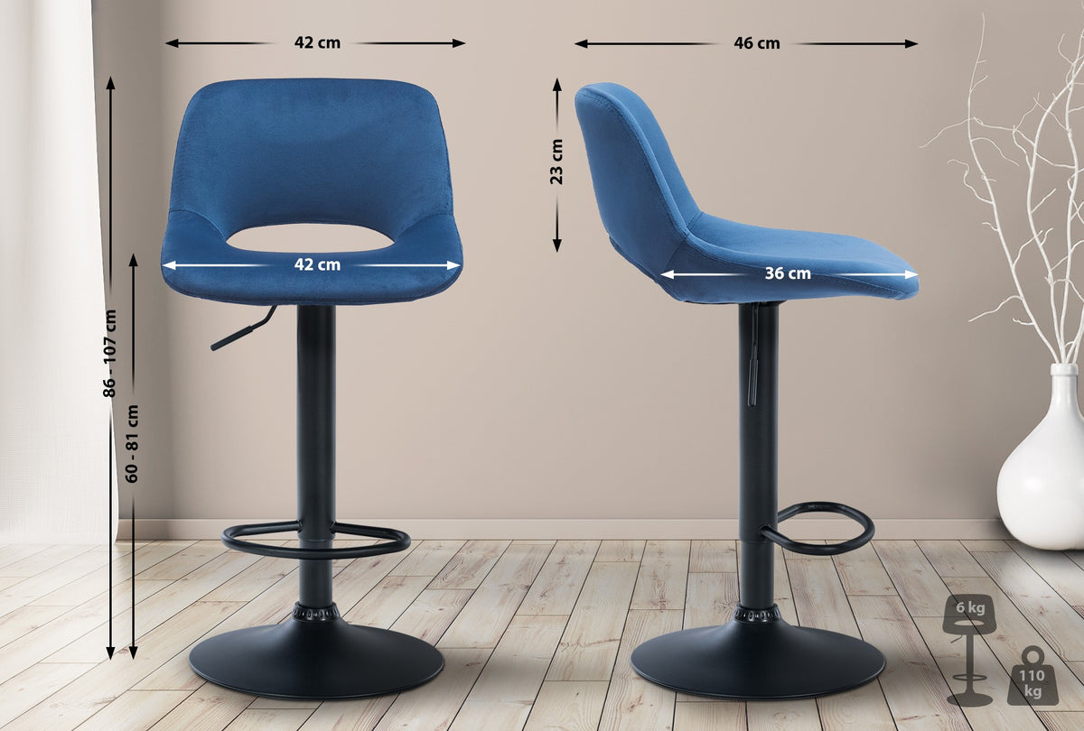 Barhocker Camden Samt schwarz – Ansicht 8
