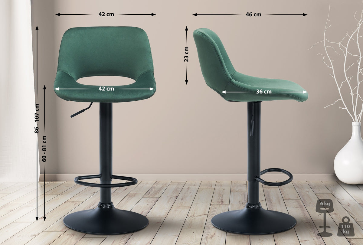 Barhocker Camden Samt schwarz – Ansicht 14
