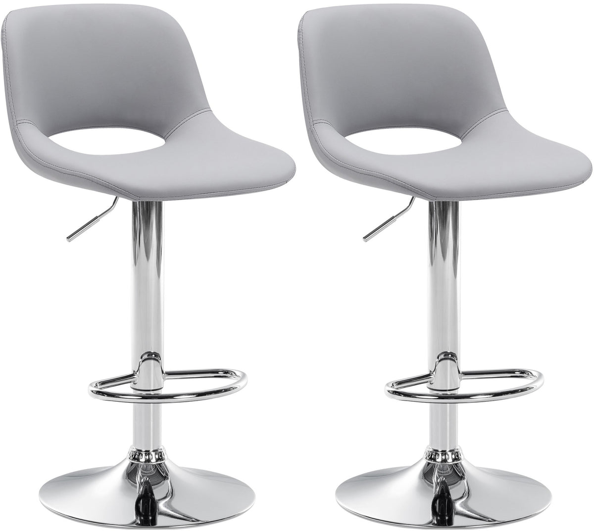 2er Set Barhocker Camden Kunstleder chrom