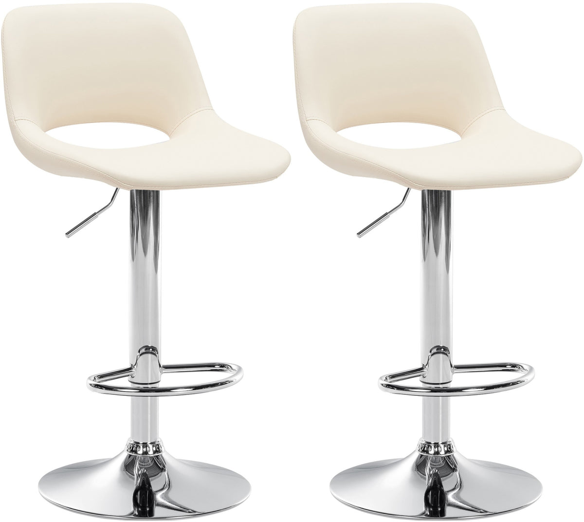 2er Set Barhocker Camden Kunstleder chrom – Ansicht 13