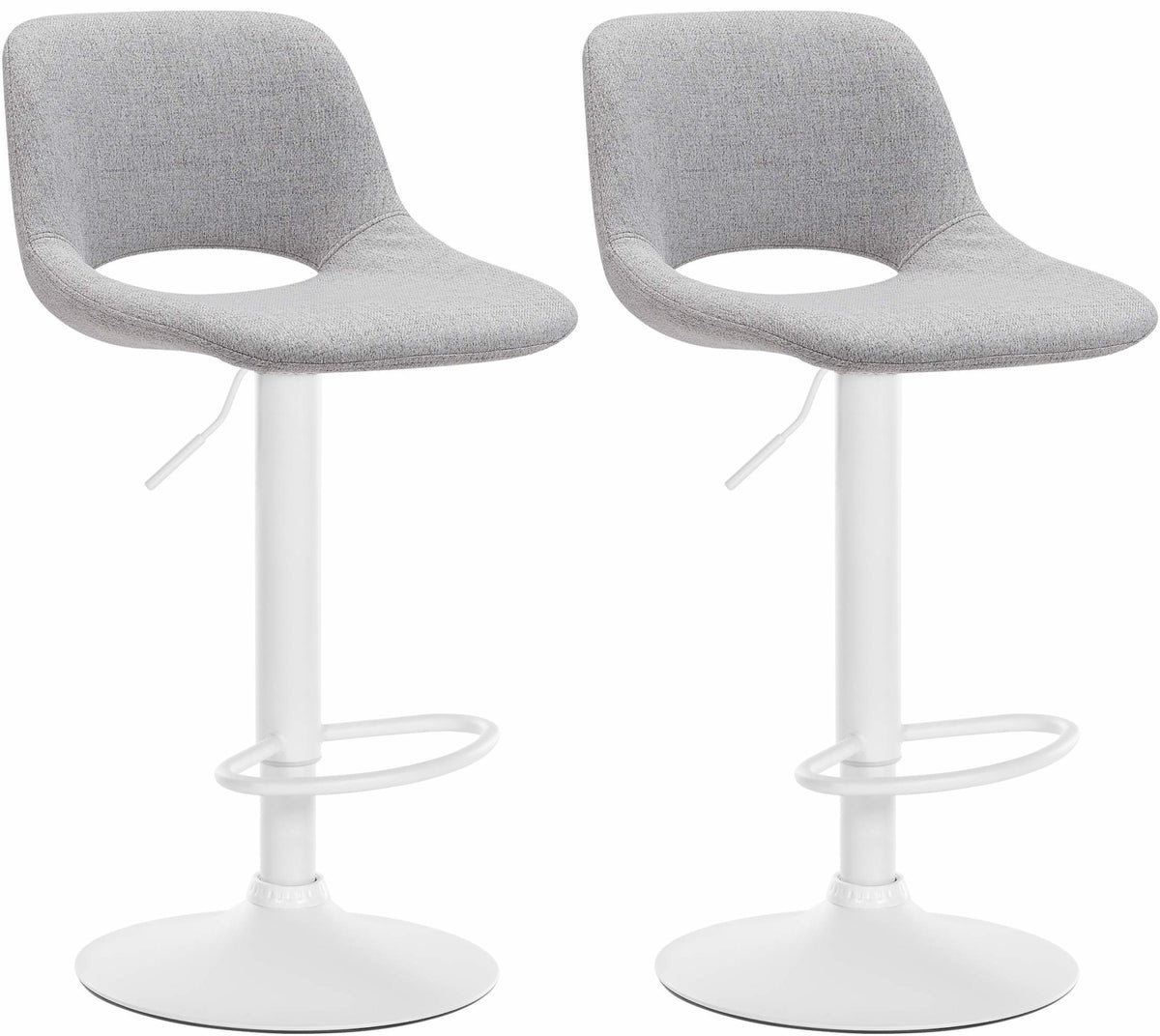 2er Set Barhocker Camden Stoff weiß – Ansicht 7