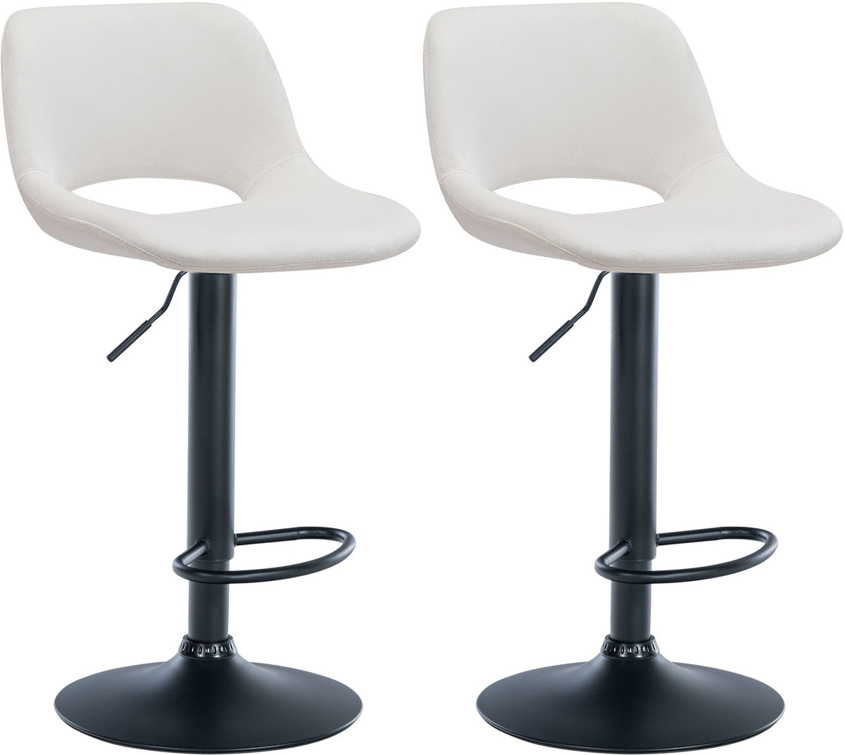 2er Set Barhocker Camden Samt schwarz