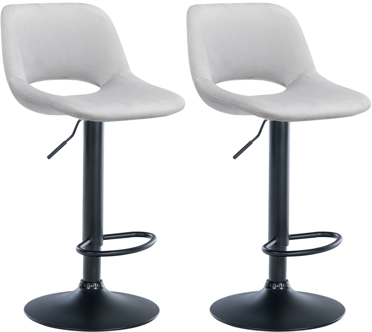 2er Set Barhocker Camden Samt schwarz – Ansicht 19