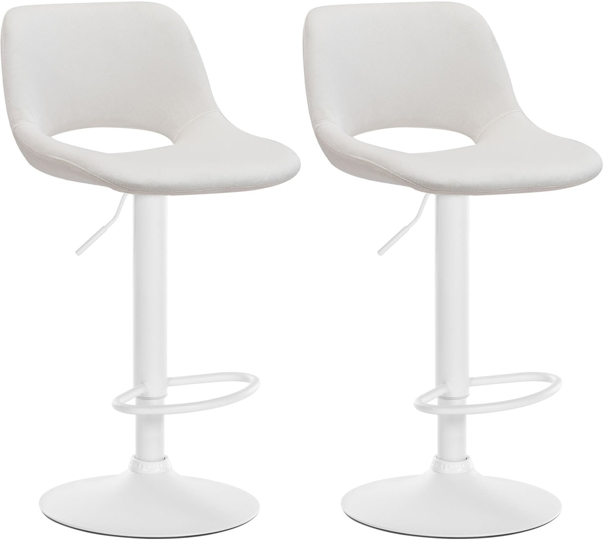 2er Set Barhocker Camden Samt weiß