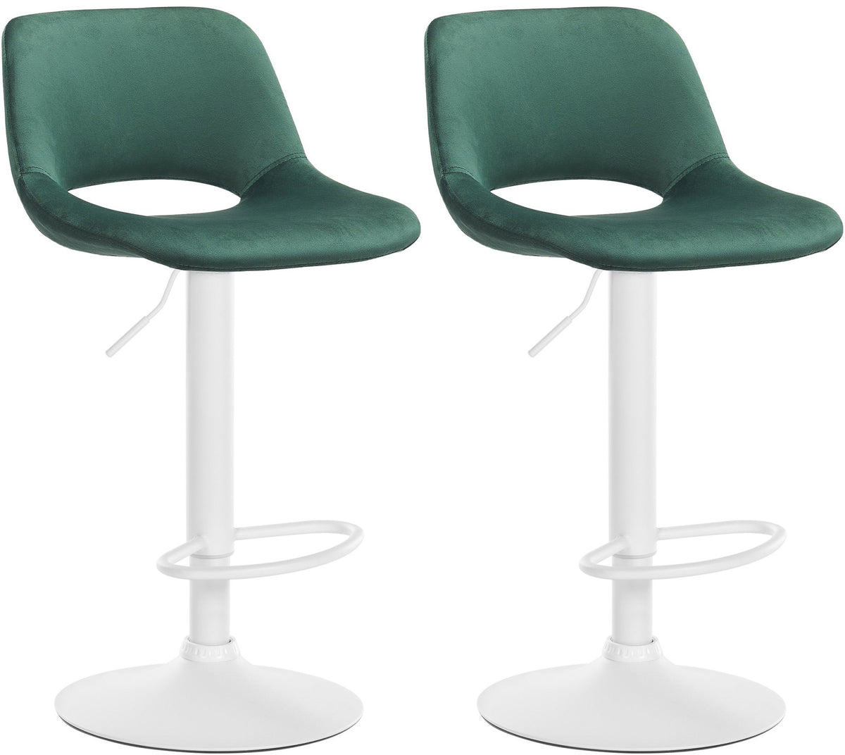 2er Set Barhocker Camden Samt weiß – Ansicht 13