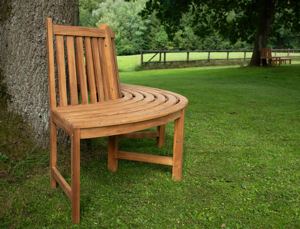 Baumbank Male 206cm halbrund mit Rückenlehne – Ansicht 4