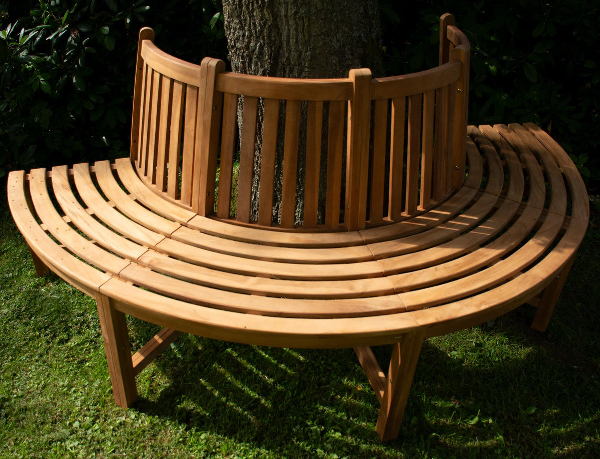 Baumbank Male 206cm halbrund mit Rückenlehne – Ansicht 3