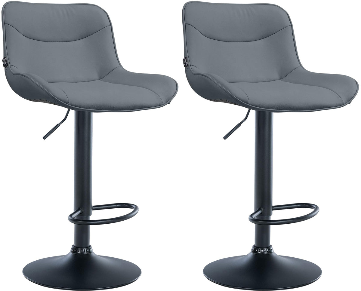 2er Set Barhocker Vonore Kunstleder schwarz – Ansicht 17