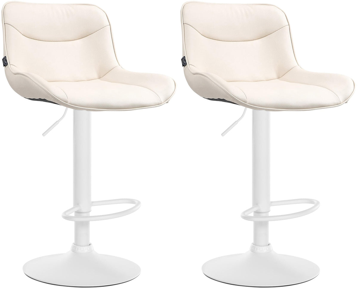 2er Set Barhocker Vonore Kunstleder weiß
