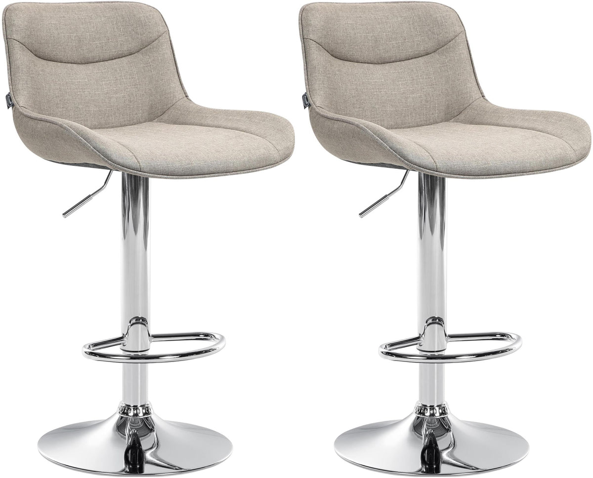 2er Set Barhocker Vonore Stoff chrom